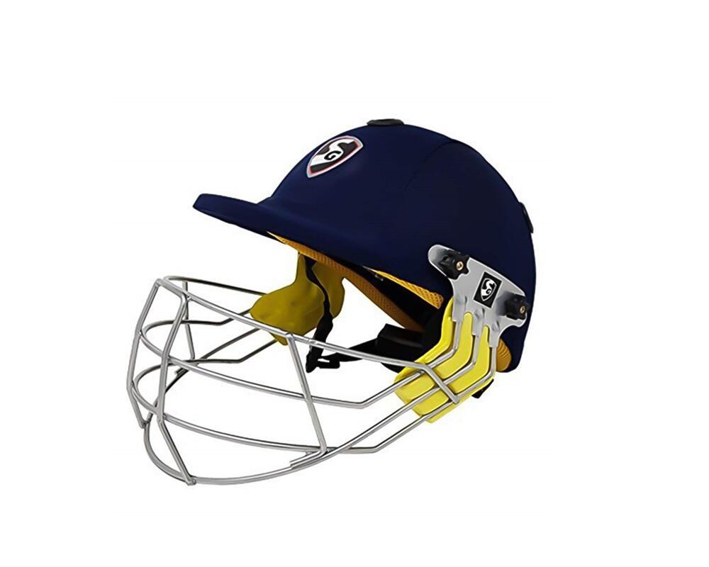 SG SG Smartech Cricket Helmet | Navy Blue | Size: Medium| Adjustable Steel Grill