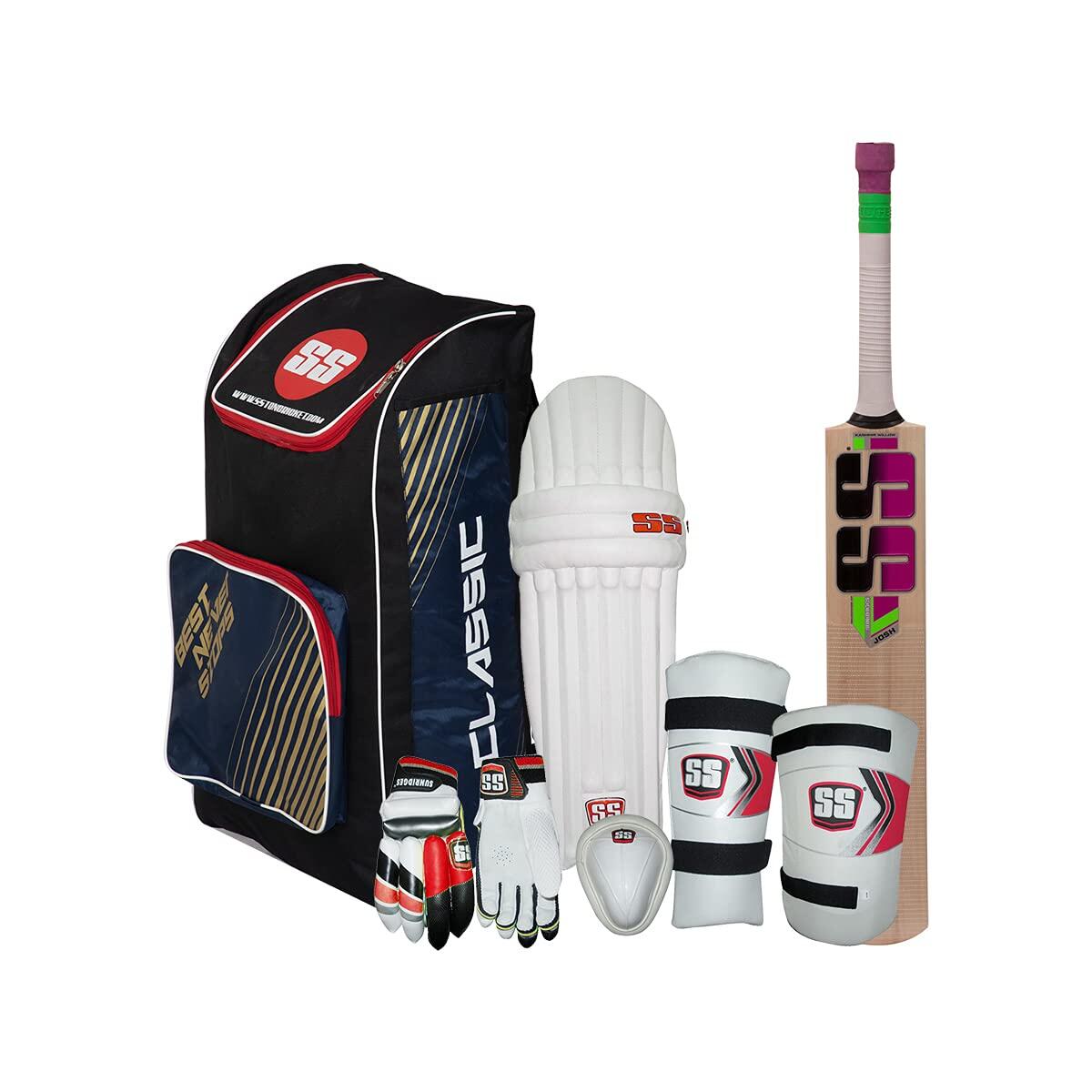 SS Kashmir Willow Full Cricket Kit Men’s Complete Cricket Set For