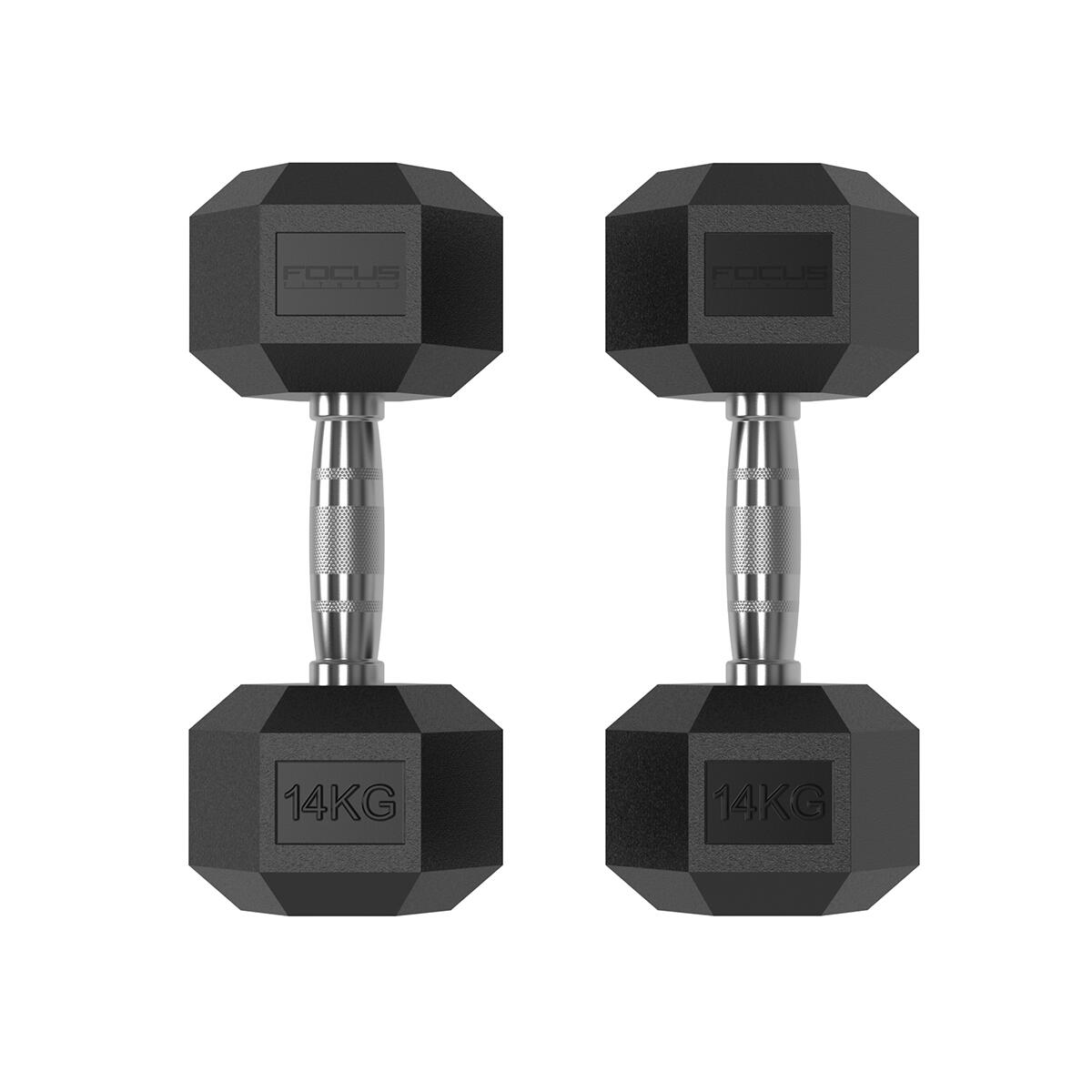 FOCUS FITNESS Hexa Dumbbells - 2 x 14 kg