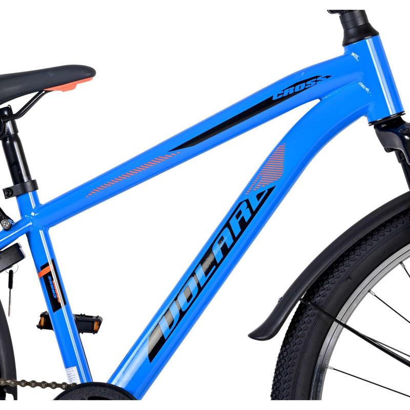 Volare Jongensfiets Cross 24 Inch 31,75 cm Jongens Terugtraprem Blauw/Zwart