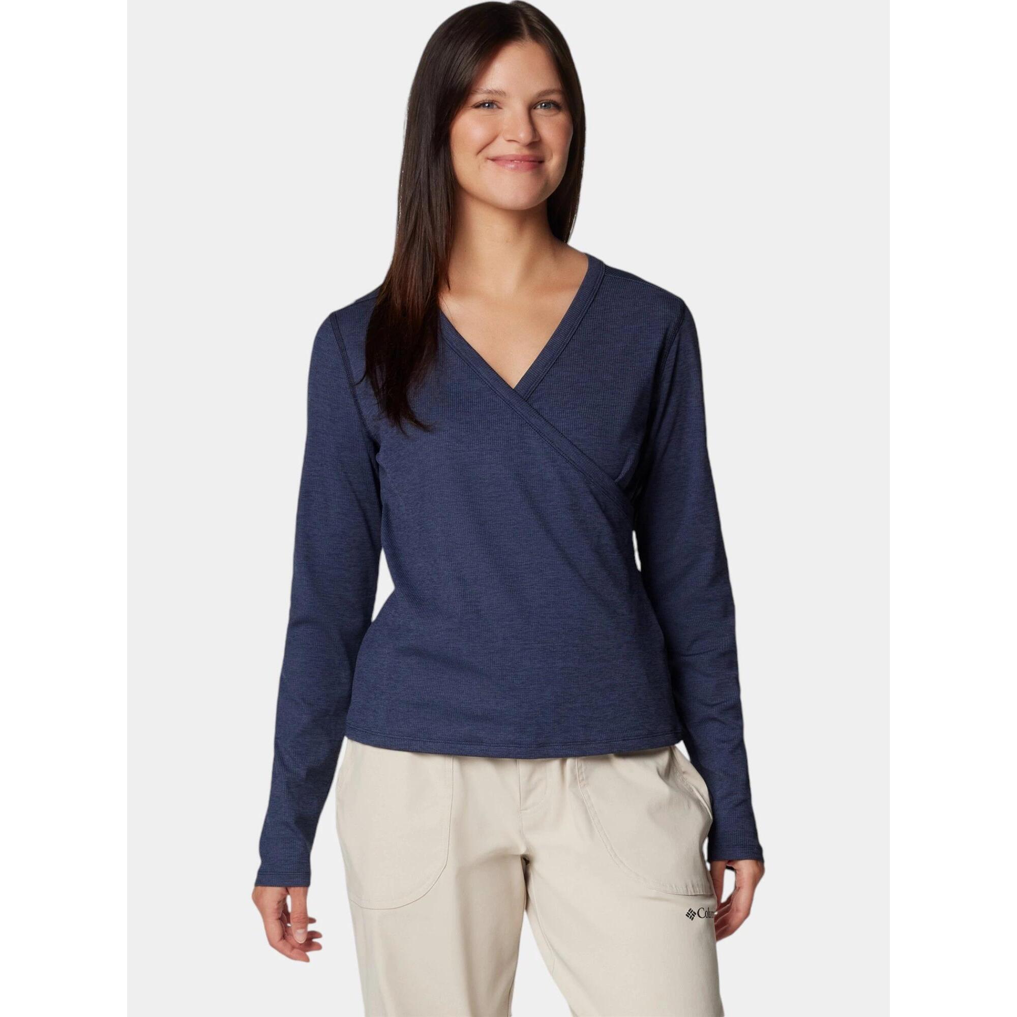 Columbia - T-shirt Sport Femmes Boundless Days V-neck - T-shirt Manches Longues - Bleu - 48 Xl - Decathlon