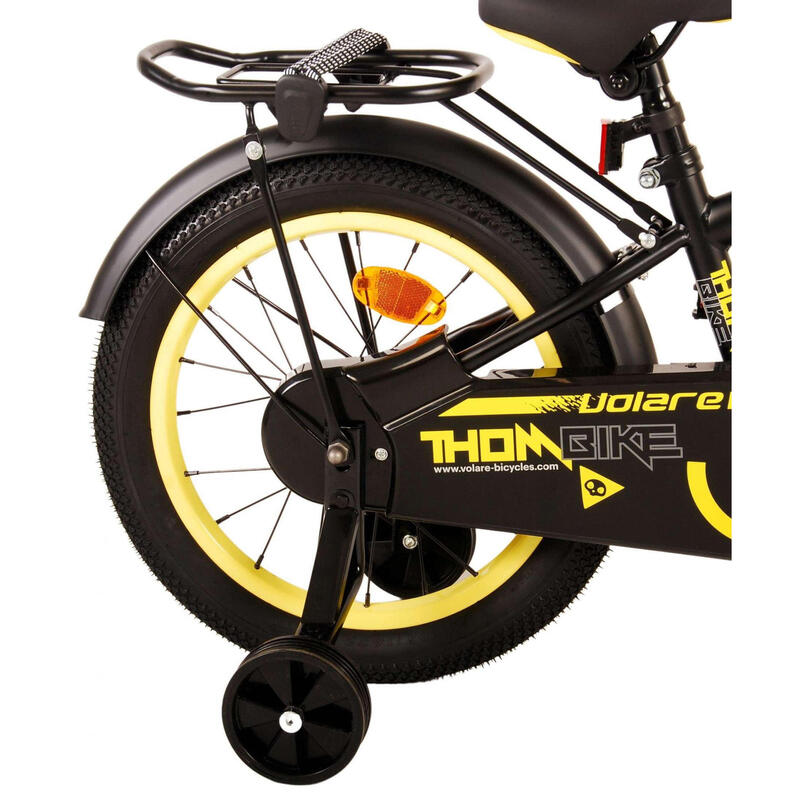 Volare Jongensfiets Thombike 16 Inch 23 cm Jongens Terugtraprem Zwart/Geel