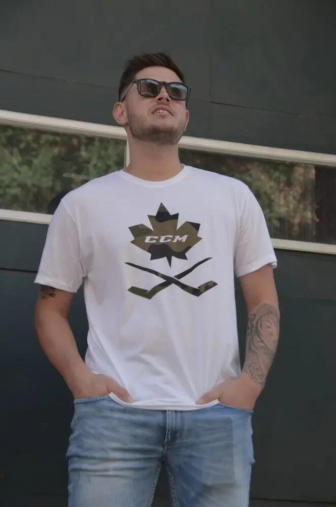 Camiseta de camuflaje anga corta - Casual - Adultos - Blanco 2/4