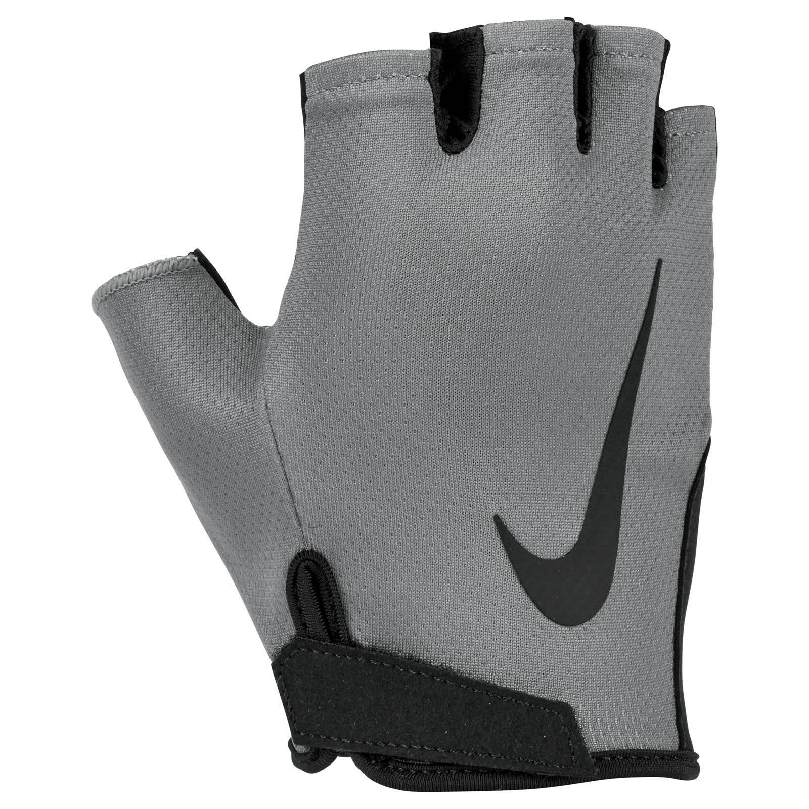 NIKE Mens Gym Essential 2024 Fitness Fingerless Gloves (Grey/Black)