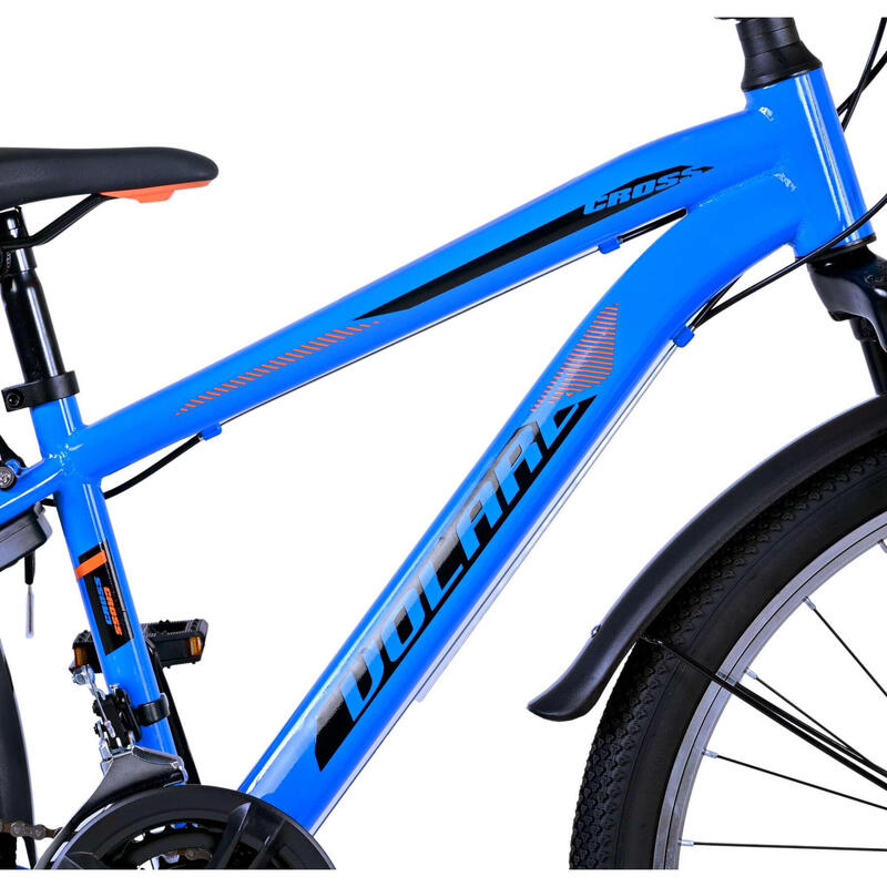 Volare Jongensfiets Cross 24 Inch 31,75 cm Jongens 18V V-Brakes Blauw/Zwart