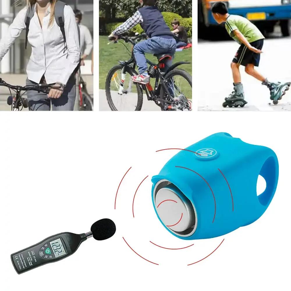 Sonerie bicicleta copii, mini, 120 dB, 4 sunete, potrivire universala, albastru 4/7