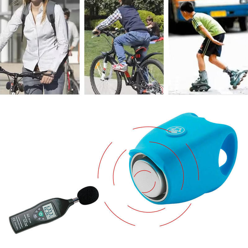 Sonerie bicicleta copii, mini, 120 dB, 4 sunete, potrivire universala, albastru