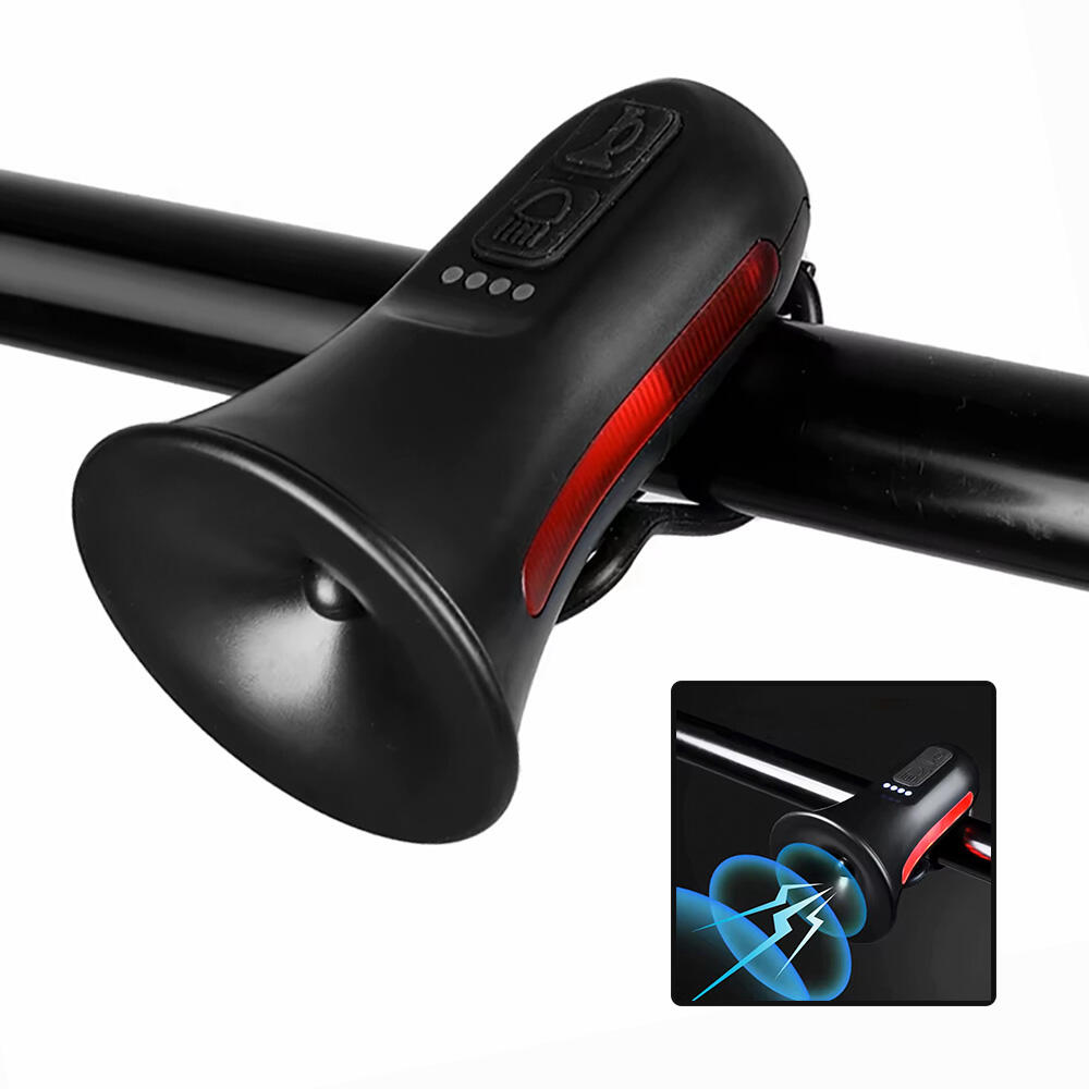 Claxon bicicleta 120 dB cu telecomanda si lumini de avertizare, 5 sunete alarma