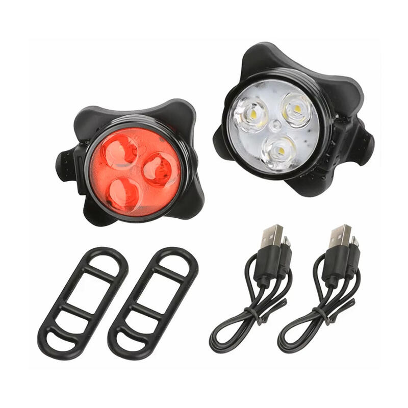 Set lumini LED bicicleta far si stop, reincarcabil USB, potrivire universala