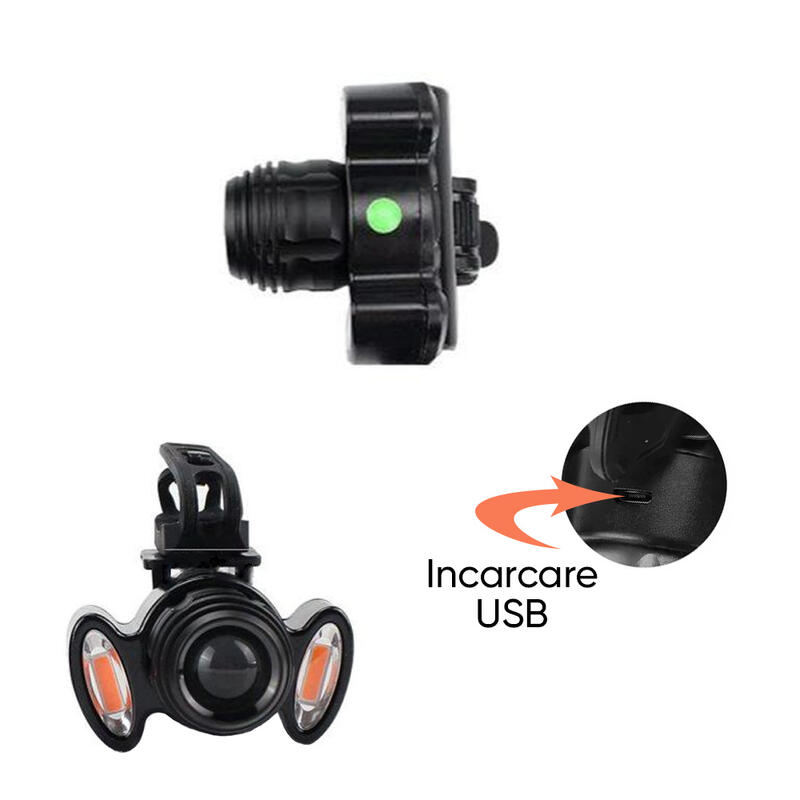 Far bicicleta fata LED, 300 lumeni, baterie 800mAh, reincarcabil prin USB