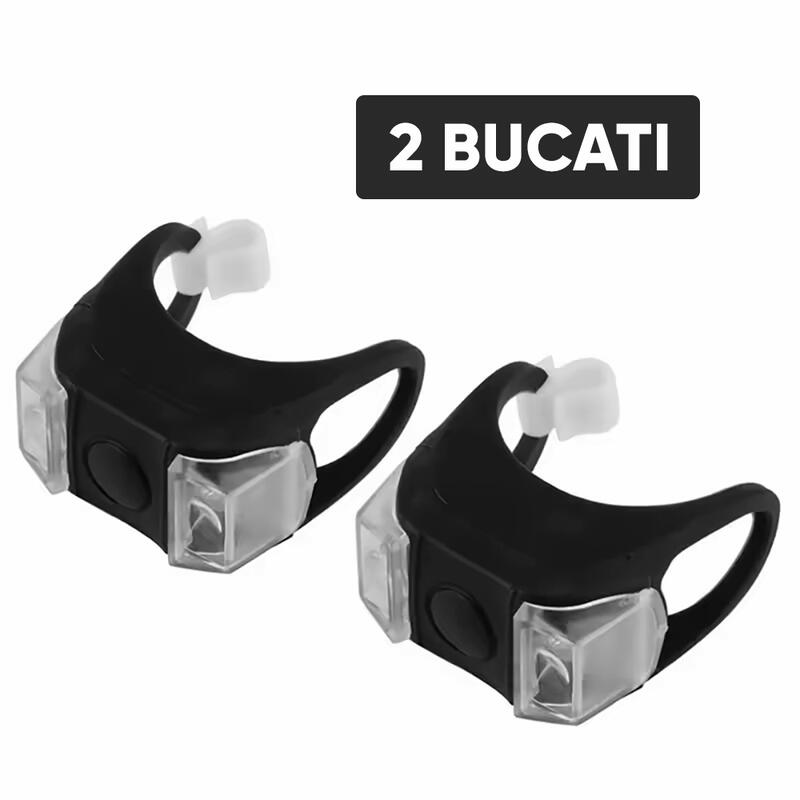 Lumini bicicleta cu baterie, utilizare fata sau spate, lumina LED rosie, set 2
