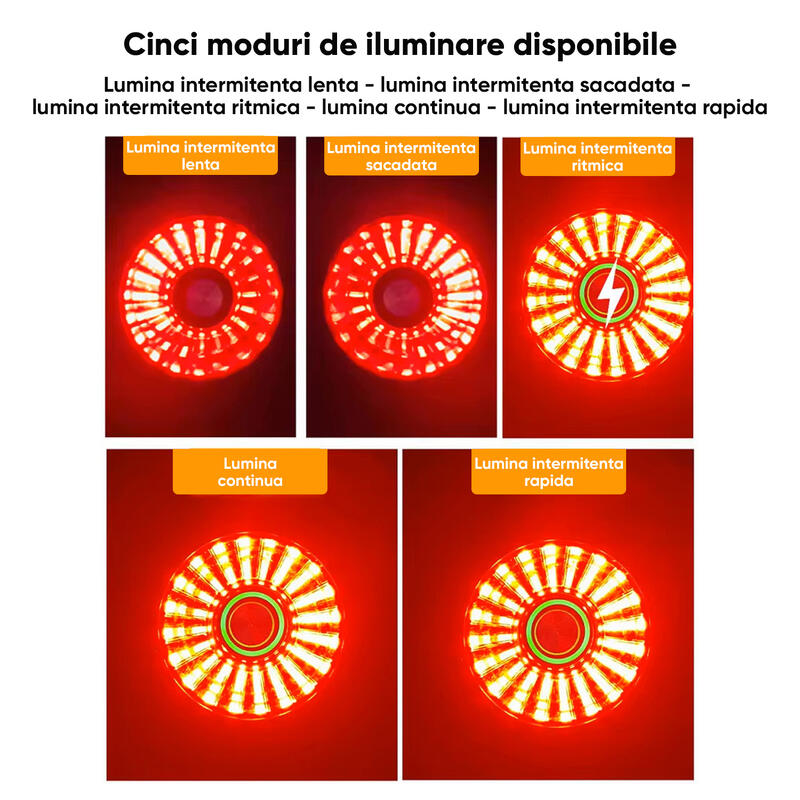 Stop bicicleta spate inteligent LED senzor frana si lumina, potrivire universala