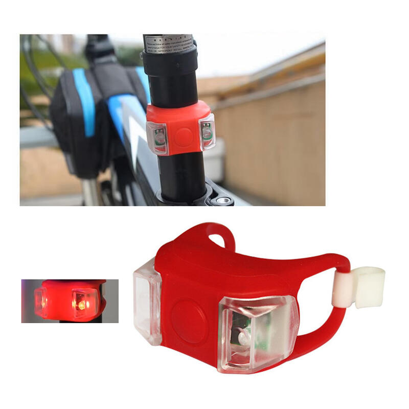 Lumini bicicleta cu baterie, utilizare fata sau spate, lumina LED rosie, set 2