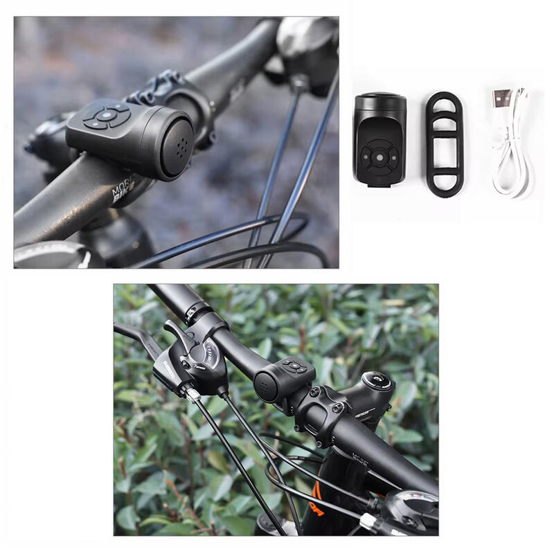 Claxon bicicleta 140 dB, alarma antifurt, baterie 200 mAh reincarcabila USB