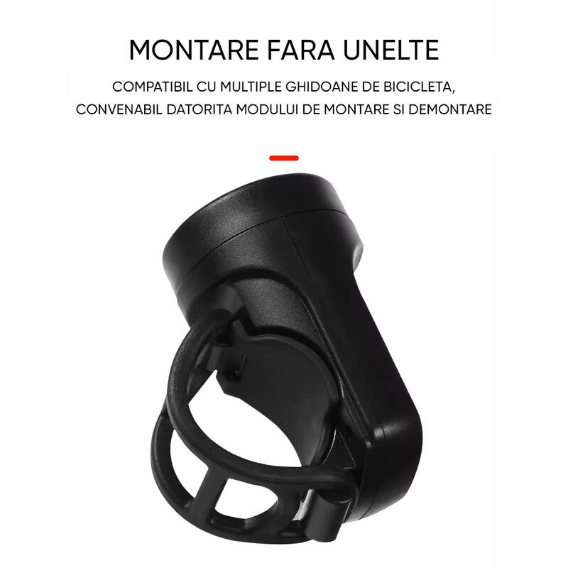 Claxon bicicleta 140 dB, alarma antifurt, baterie 200 mAh reincarcabila USB