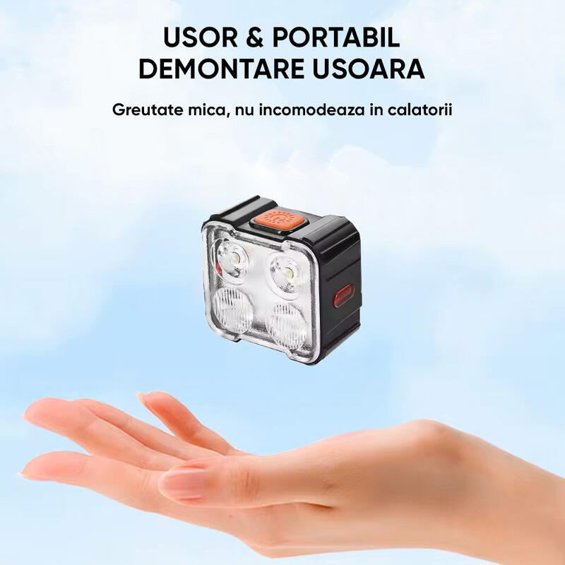 Set lumini bicicleta far si stop cu LED, reincarcare USB, potrivire universala