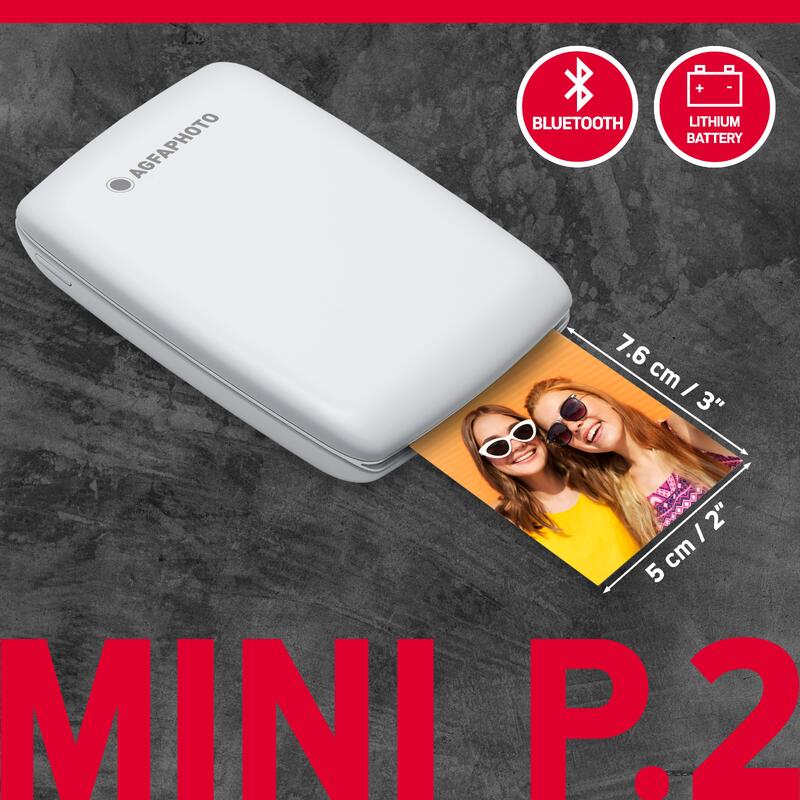 AgfaPhoto Mini P.2 - Draagbare Zink Printer voor Instantfoto's 75x50 mm