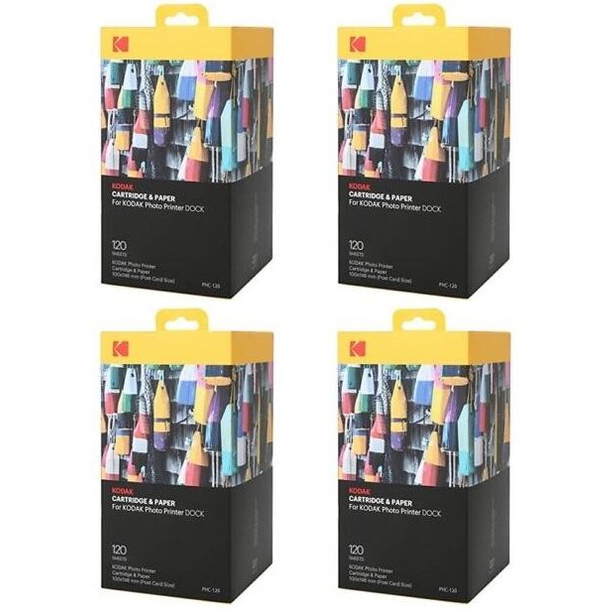 KODAK Pack Bundle 4 x PHC120 – 480 Foto's, Inktcartridges en Papier 10x15 cm