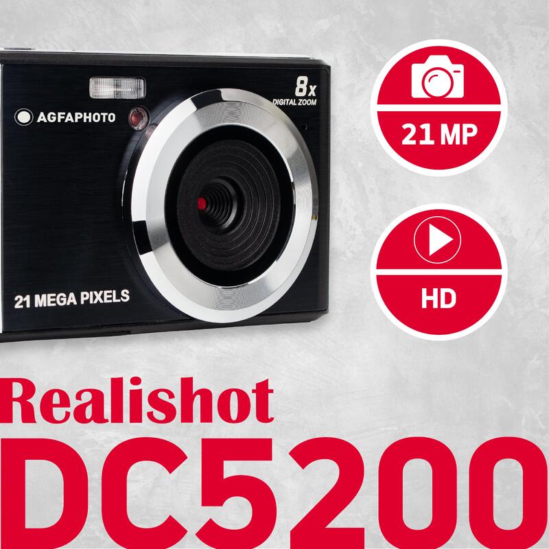 AGFA PHOTO Realishot DC5200 - Appareil Photo Numérique Compact 21 MP, 2.4''