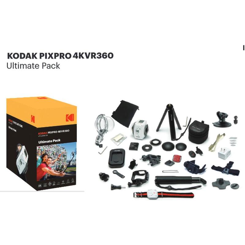 KODAK Pixpro 4KVR360 Actiecamera Wit - Ultimate Pack - 4K Video