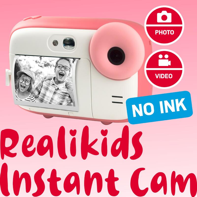 AGFA PHOTO Pack Realikids Instant Cam + 6 Thermisch Papier Rollen, Kind, Roze