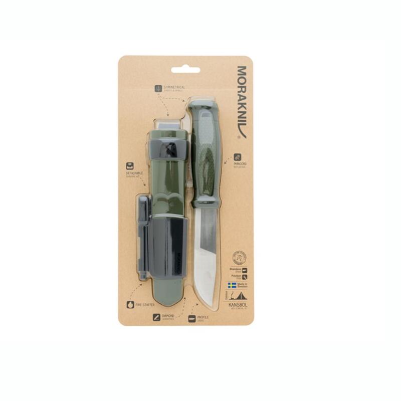 Kit couteau de survie Kansbol avec étui polymère - Vert 4/5