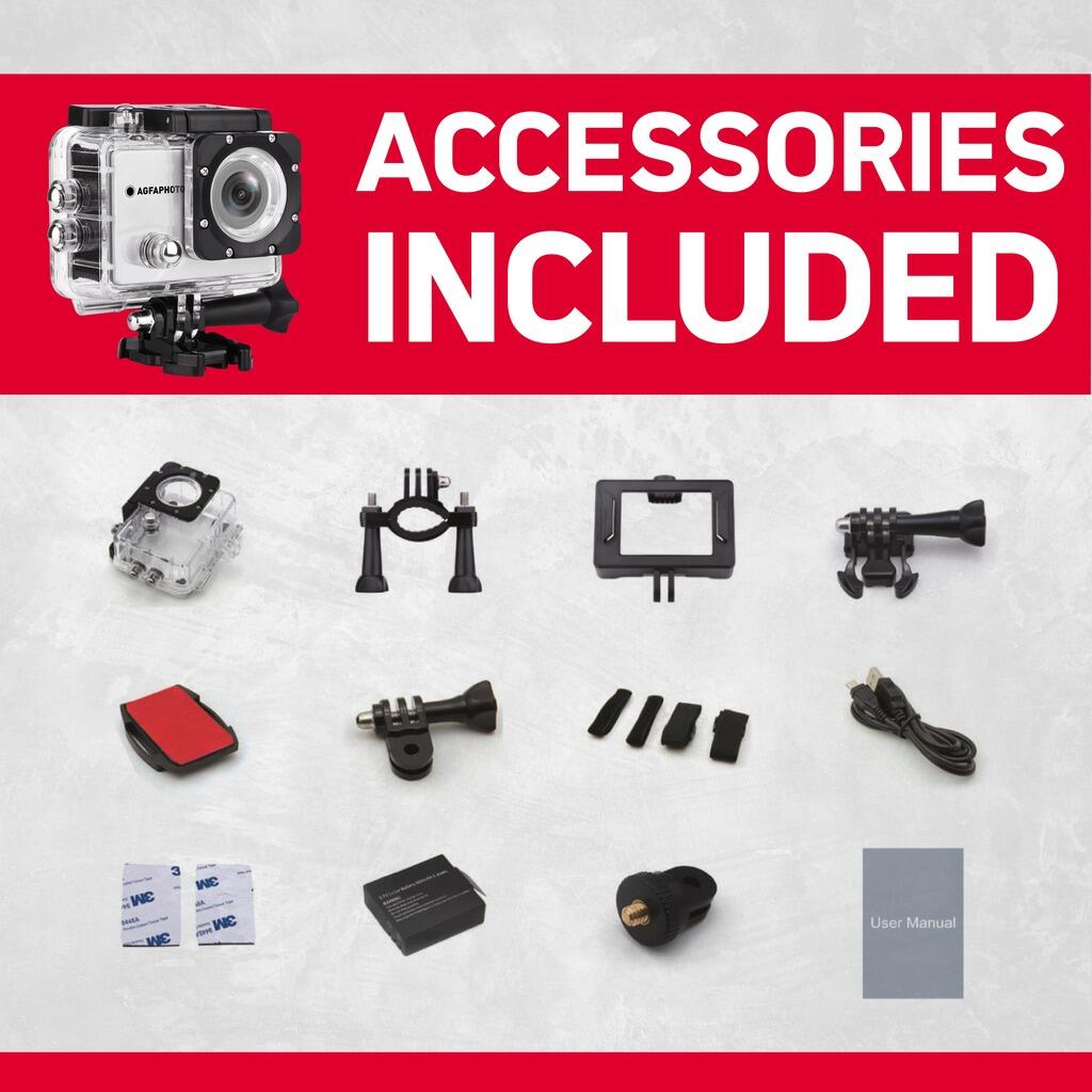 AGFA PHOTO Realimove AC5000 – Caméra Étanche 720P avec Accessoires - Gris 4/5