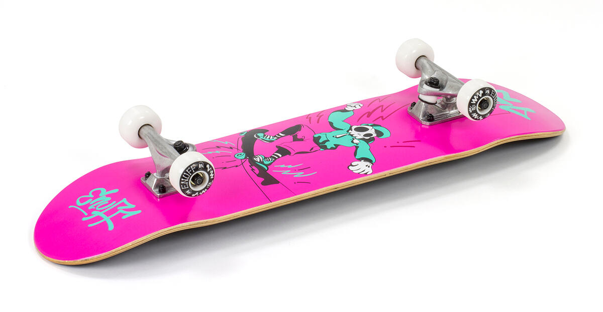 Skate Enuff Skully 7.25"x29.5" Rose/Blanc 2/3