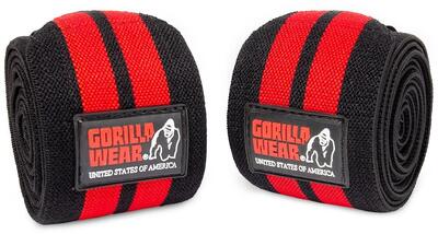 Knee wraps - zwart/rood - 200cm