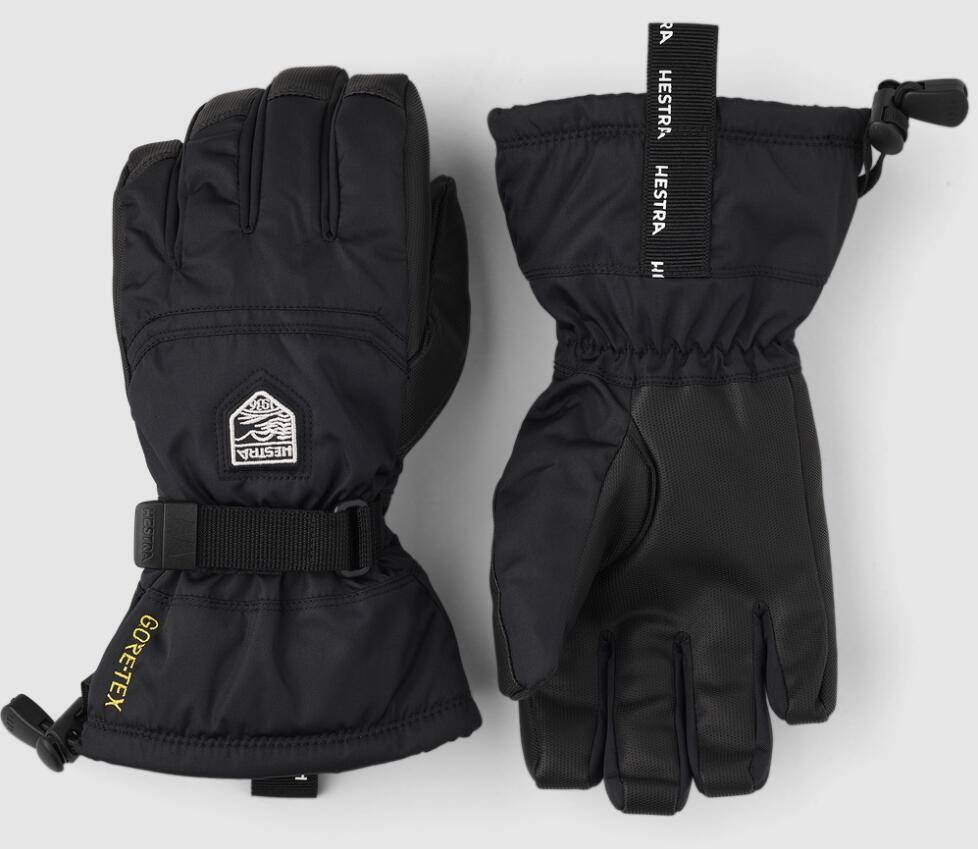 Hestra Gore-Tex Gauntlet Kids Ski Gloves, Black 2/5
