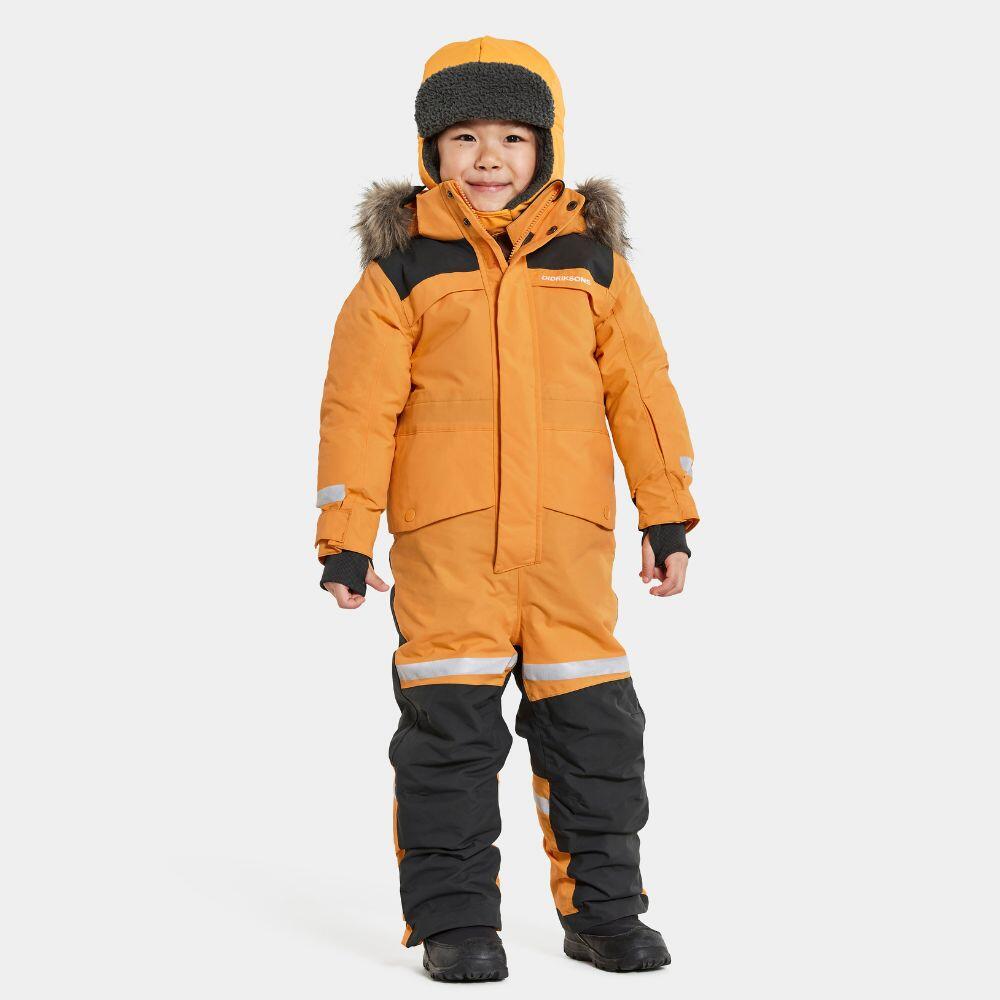 DIDRIKSONS Didriksons Bjarven Kids Ski Suit - Fire Yellow 6-7 yrs only