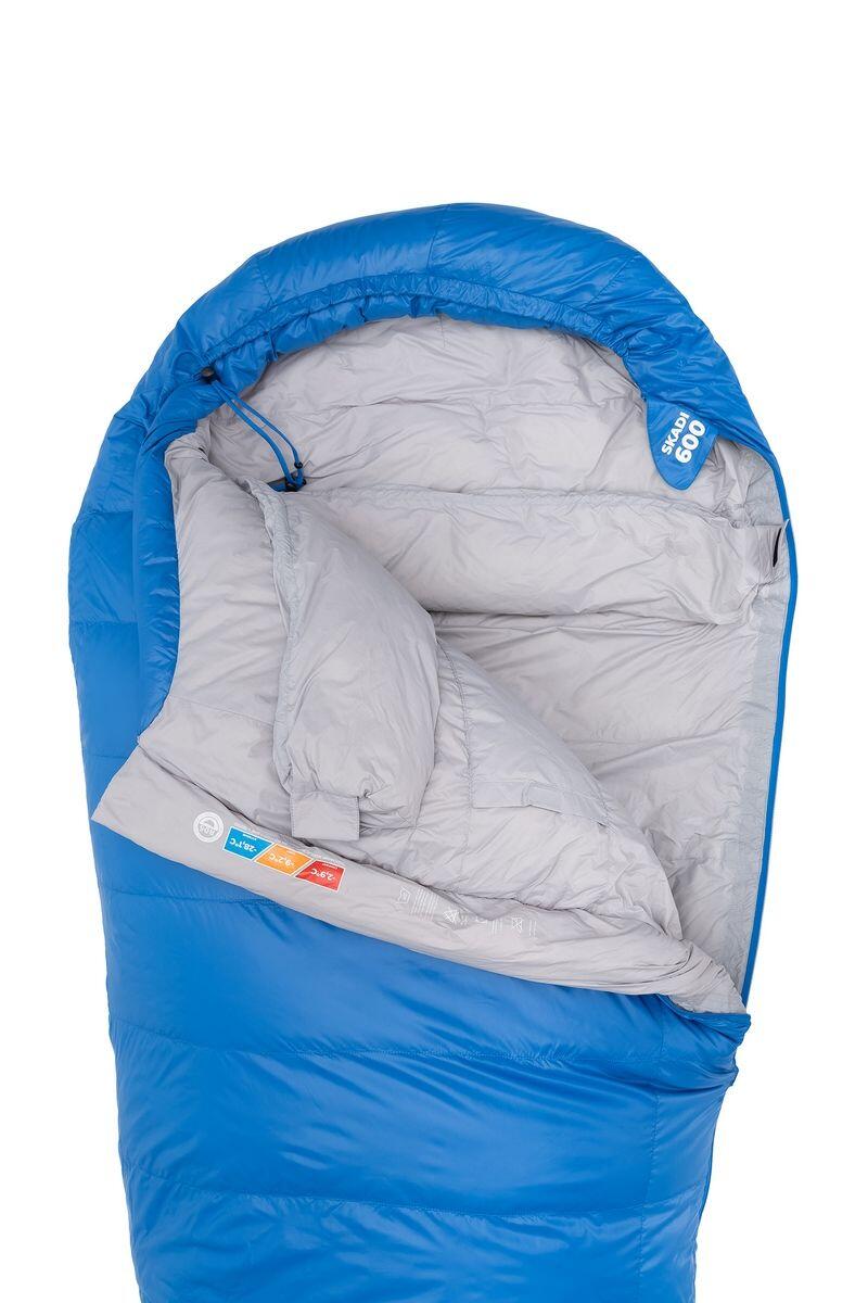 Sacco a pelo campeggio Volven Skadi 600 215x80 cm blu destro 2/7