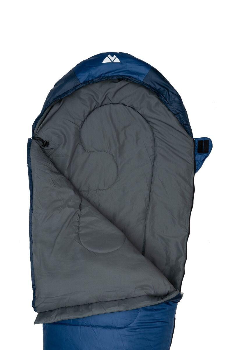 Sacco a pelo campeggio Volven Traveller 220x80 cm blu destro 2/5