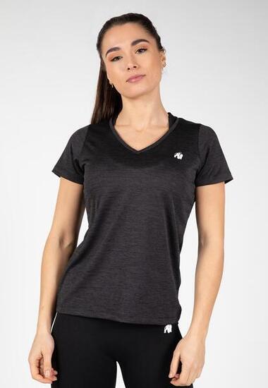 Elmira T-Shirt mit V-Ausschnitt - Grau Melange