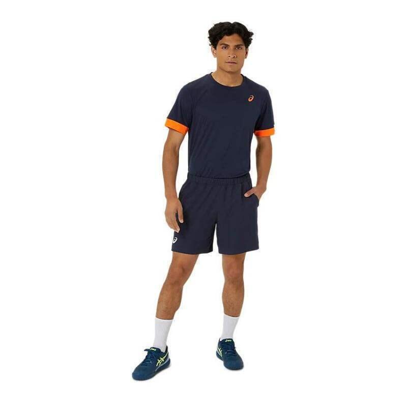 Camiseta Asics Court Azul Medianoche Naranja 2/5