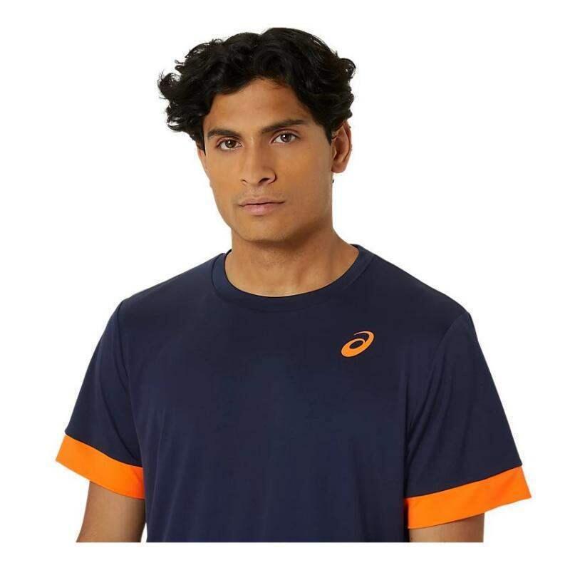 Camiseta Asics Court Azul Medianoche Naranja 3/5