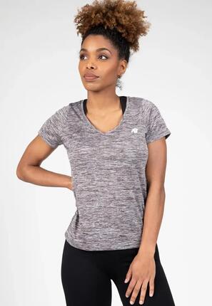 Elmira T-Shirt mit V-Ausschnitt - Grau Melange