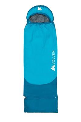 sacco a pelo da campeggio per bambini Volven Junior 130-160/75 cm blu destro