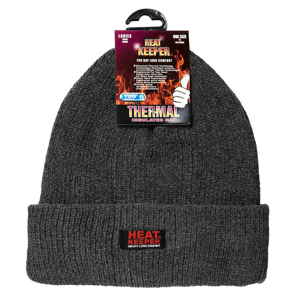 Heatkeeper - Thermo hat chenille dames - Gris foncé 1 pièce - Chapeau dames 5/7
