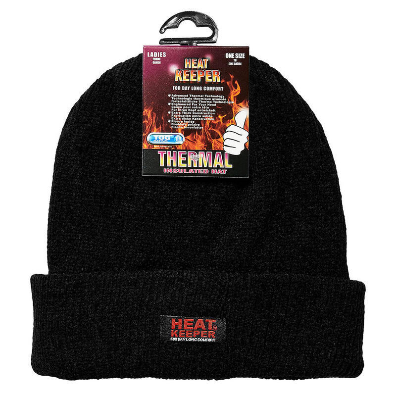 Heatkeeper - Thermo muts chenille dames - Zwart - 1-Stuk - Muts dames winter