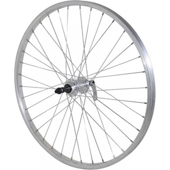 Roue de vélo VTT arrière aluminium moyeu aluminium blocage Velox 7-6V.