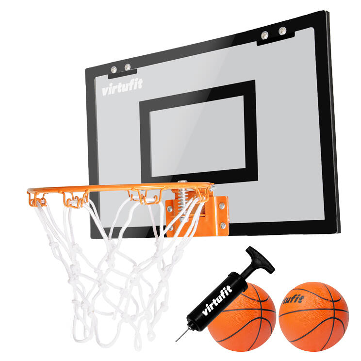 Basketbalbord - Pro Mini Basketbalbord met 2 Ballen en Pomp - Zwart