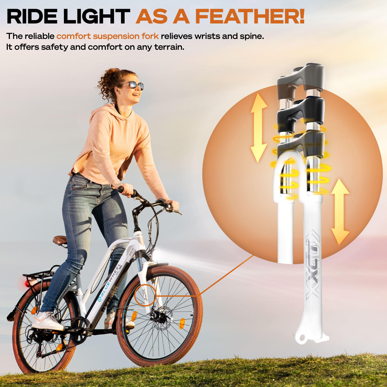 BXB85, 26", innovatives City E-Bike, bis 150 km, Shimano 7 Gänge + 25 km/h 6/8