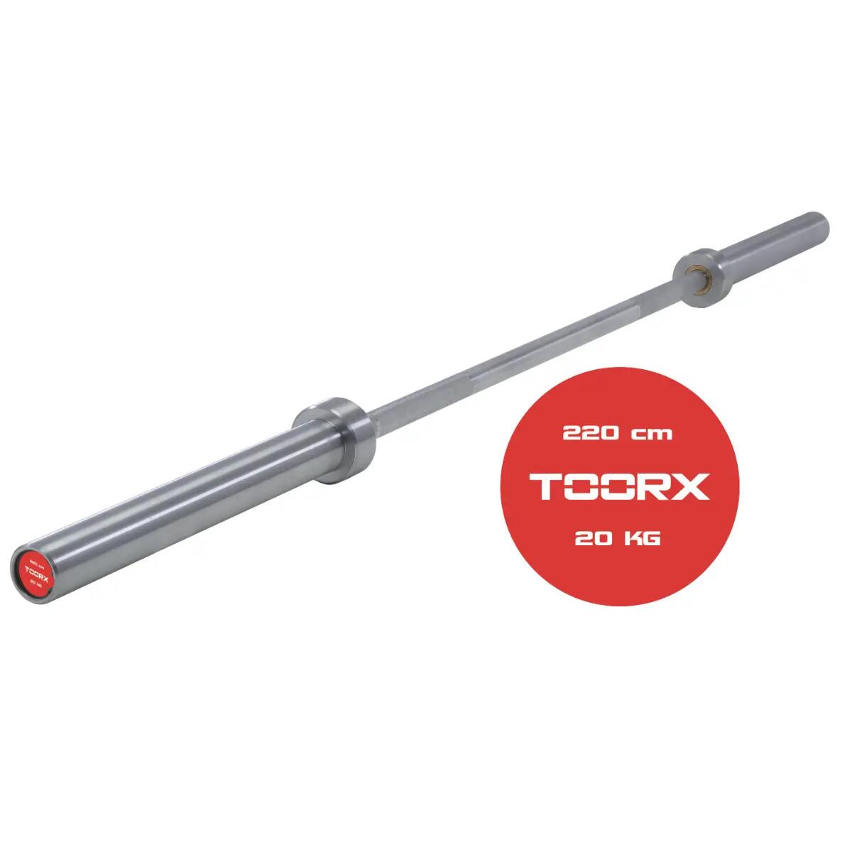 Toorx - Barre D'Haltères Olympique 220 Cm - Barre De Musculation - Gris - Decathlon
