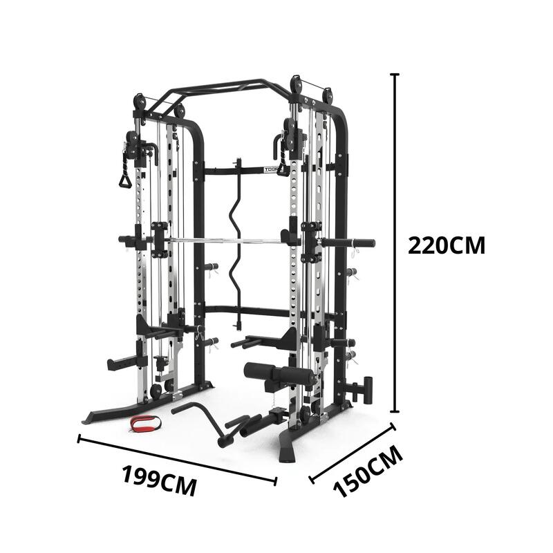 3-en-1 Smith Machine Rack ASX-2000 Todo en Uno