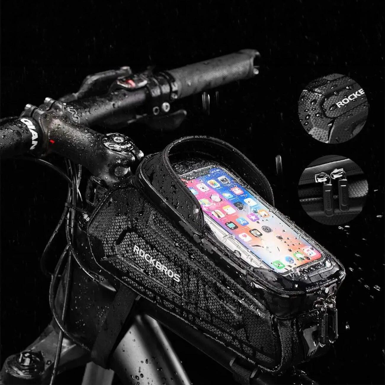Bolsa para quadro Rockbros B68 reforçado para bicicleta com bolso para celular 7/7