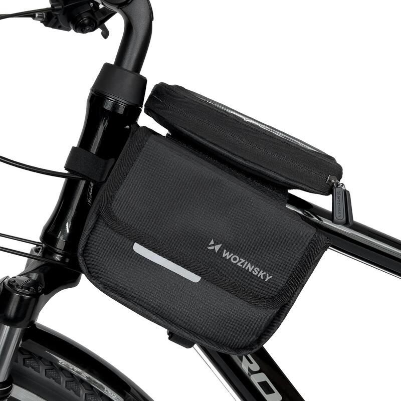 Sacoche de vélo, étui étanche pour téléphone 1,5L noir