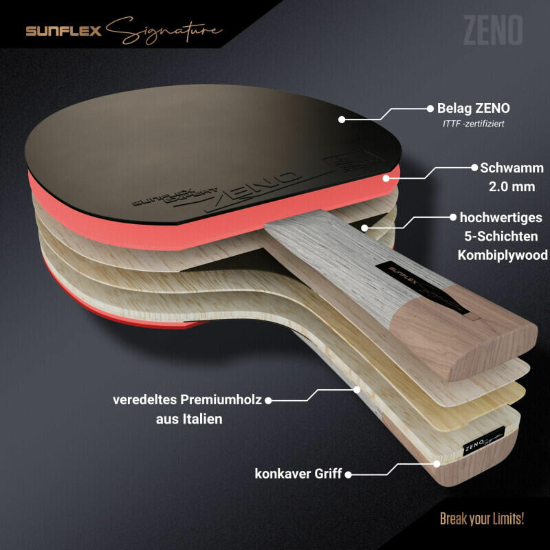 Sunflex Tischtennisschläger SIGNATURE ZENO 3/7