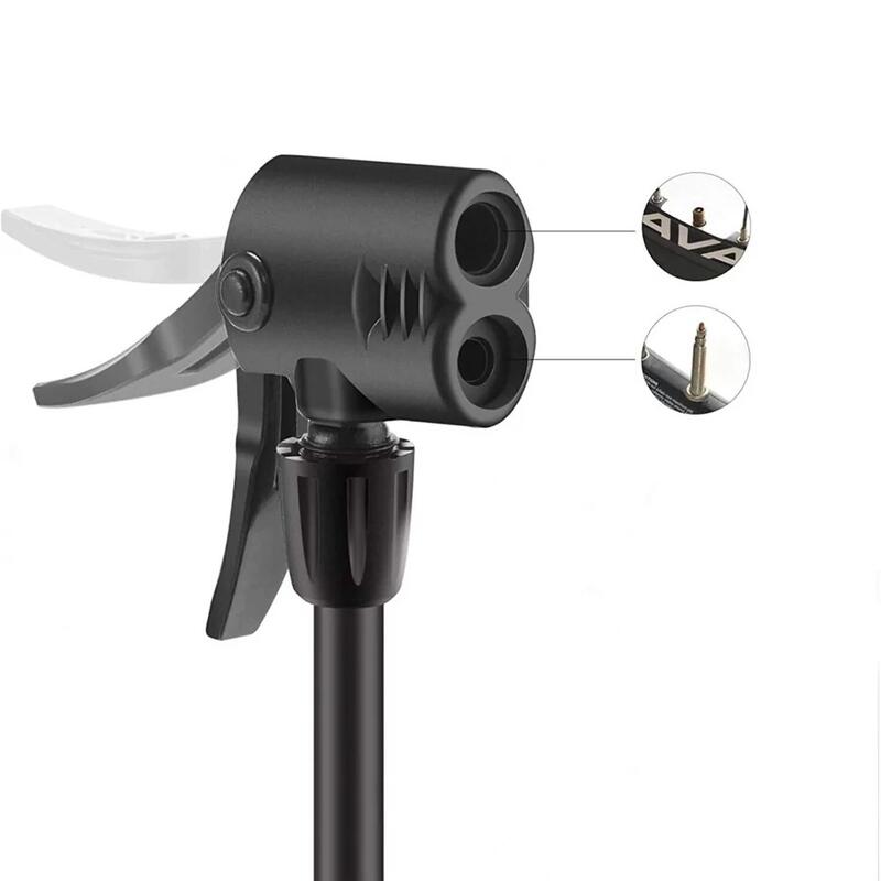 Pompă de picior biciclete manometru dublu compatibil Presta/Schrader negru