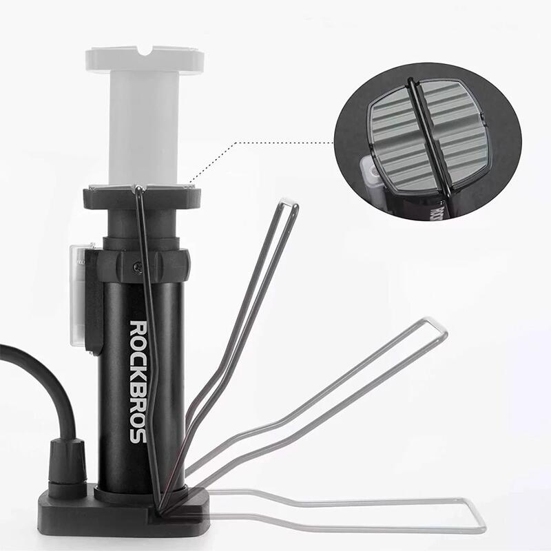Pompă de picior biciclete manometru dublu compatibil Presta/Schrader negru